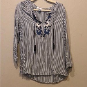 Blue and White striped top